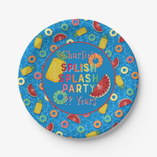 Splish Splash Party l Pool Birthday l Sweet Treats Paper Plate