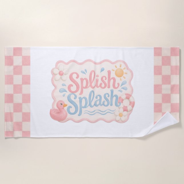 Splish Splash Pool Party Beach Towel | Favour (Front)