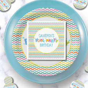 Splish 💦 Splash Pool Party Birthday Party Napkin