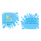 Splish Splash Pool Party Boy Birthday Banner