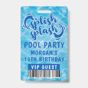 Splish Splash Pool Party VIP Invitation Badge
