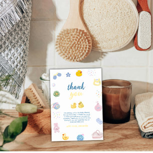 Splish Splash Rubber Duck Bath Baby Shower   Thank You Card