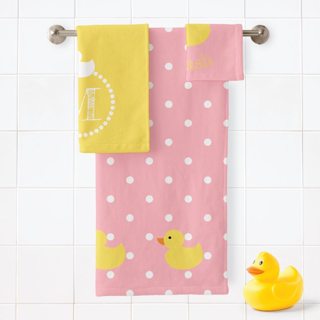 Splish Splash Rubber Ducks Monogram Bath Towel Set (Creator Uploaded)