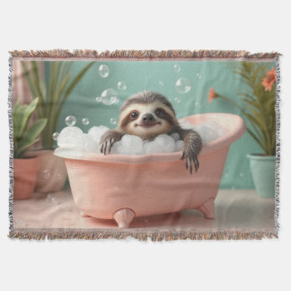 Splish splash sloth bath throw blanket