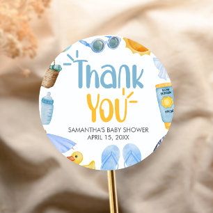 Splish Splash Summer Baby Shower Classic Round Sticker