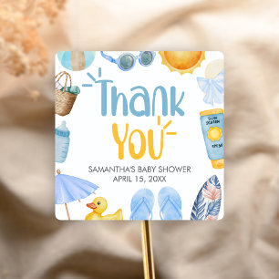 Splish Splash Summer Baby Shower Square Sticker