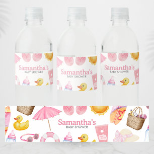Splish Splash Summer Baby Shower Water Bottle Label