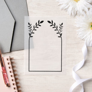 Split Black Floral SVG Frame Vellum Invitations