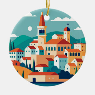 Split city Croatia Ceramic Ornament