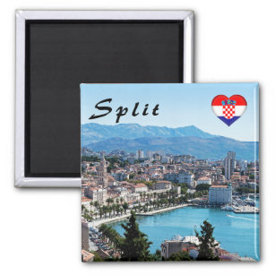 Split city seafront aerial view, Dalmatia, Croatia Magnet