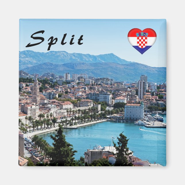 Split city seafront aerial view, Dalmatia, Croatia Magnet (Front)