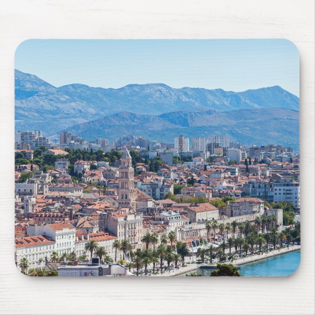 Split city seafront aerial view, Dalmatia, Croatia Mouse Pad (Front)
