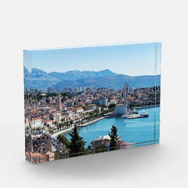 Split city seafront aerial view, Dalmatia, Croatia Photo Block (Left)