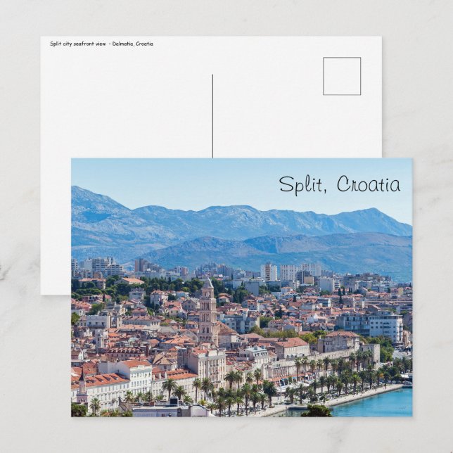 Split city seafront aerial view, Dalmatia, Croatia Postcard (Front/Back)