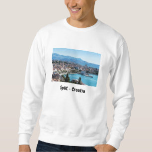 Split city seafront aerial view, Dalmatia, Croatia Sweatshirt