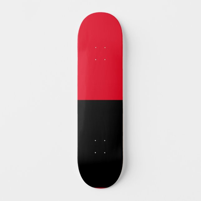 Split Colour Half Black and Half Red Skateboard (Front)