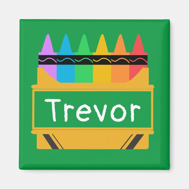 Split Crayon Box Personalized Kids  Magnet (Front)