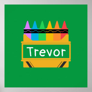 Split Crayon Box Personalized Kids Poster