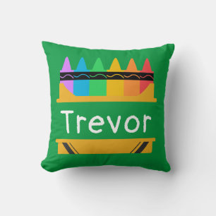 Split Crayon Box Personalized Kids Throw Pillow