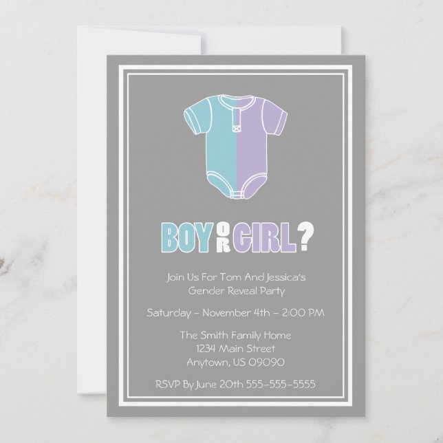 Split Creeper Gender Reveal Party Invitations (Front)