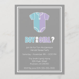 Split Creeper Gender Reveal Party Invitations