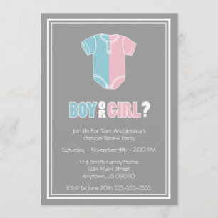 Split Creeper Gender Reveal Party Invitations