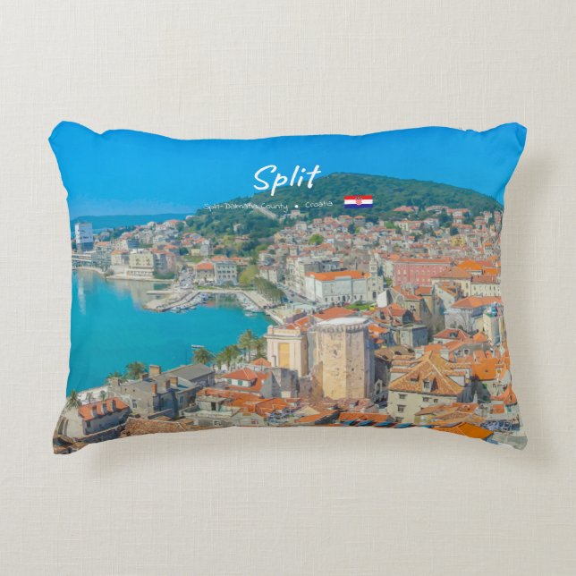 Split, Croatia - Coastal City Accent Pillow (Front)