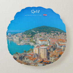 Split, Croatia - Coastal City Round Pillow