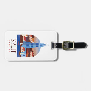 Split Croatia Dalmatia Vintage Luggage Tag