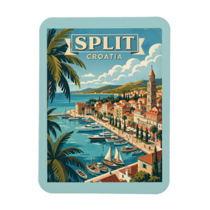 Split Croatia Vintage Travel Magnet