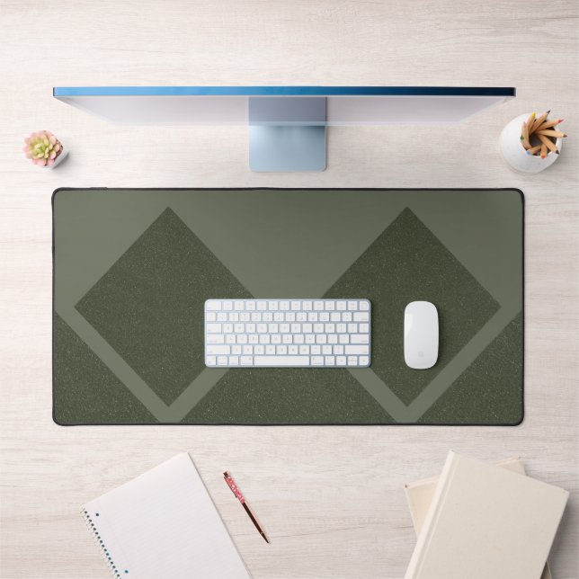 Split Diamond Moss Green Desk Mat – Customizable (Office 1)