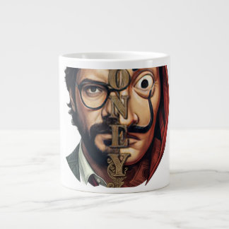 Split Face Mask Money Heist Large Coffee Mug