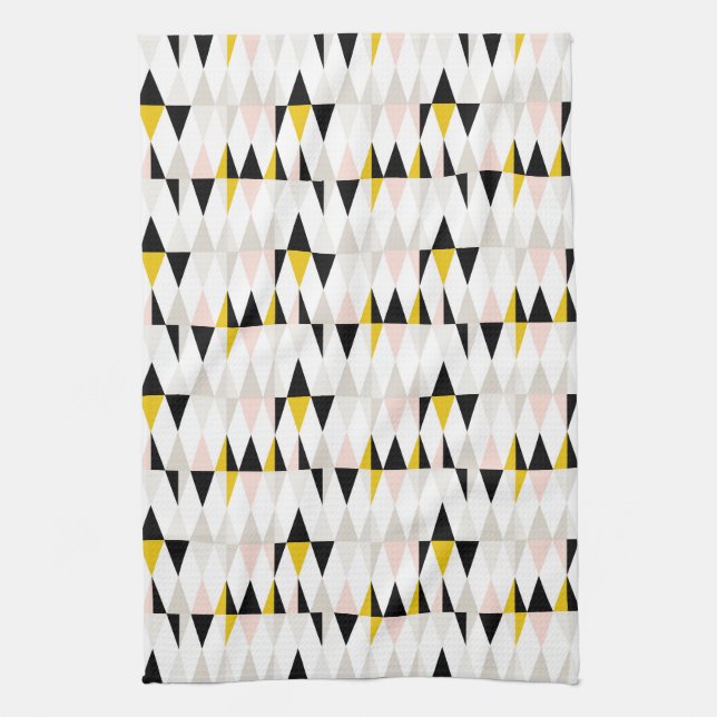 Split Geometric Triangle Pattern Kitchen Towel (Vertical)