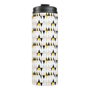 Split Geometric Triangle Pattern Thermal Tumbler