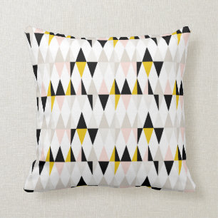Split Geometric Triangle Pattern Throw Pillow