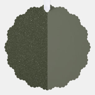 Split Glitter & Matte Green Paper Ornament Card