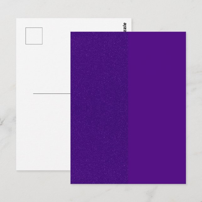 Split Glitter & Matte Purple Custom Postcard (Front/Back)