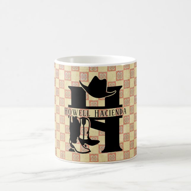 Split 'H' Cowboy Monogram Coffee Mug (Center)