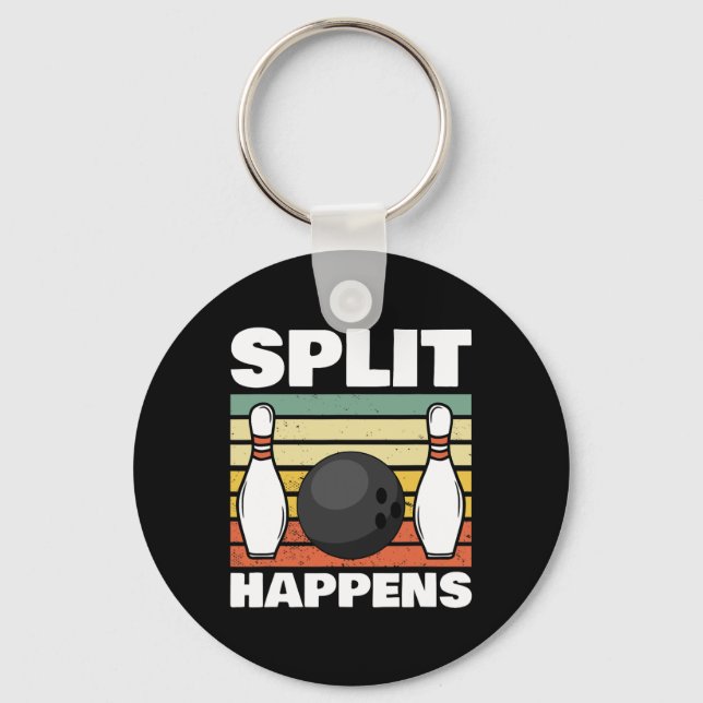 Split Happens Bowling 1  Keychain (Front)