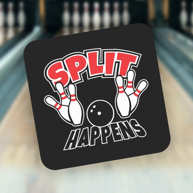 Split Happens Bowling Square Sticker (Creator Uploaded)