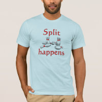 split happens men's funny bowling t-shirt