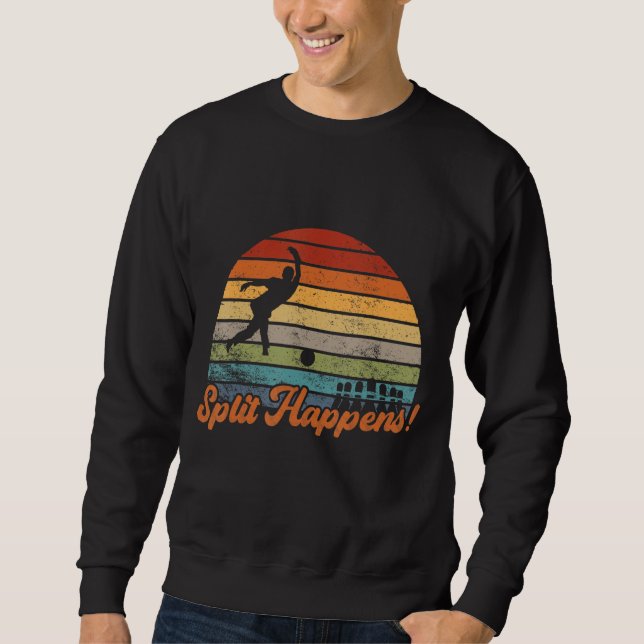 Split Happens Retro Bowling Sweatshirt (Front)