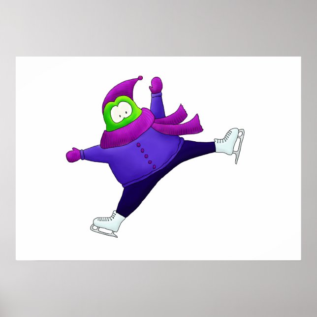 Split Jump Figure Skating Frog Poster (Front)