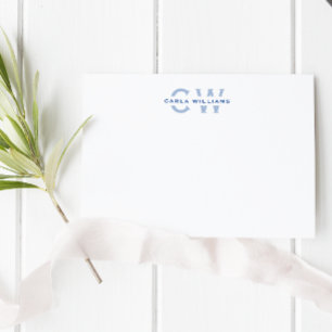 Split Monogram elegant formal note from blue Card