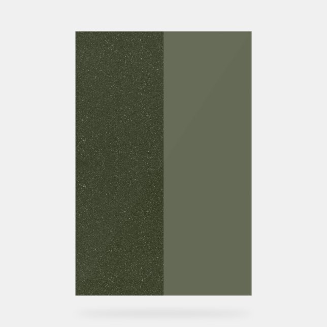 Split Moss Green Acrylic Display Sign – Customize (Front)