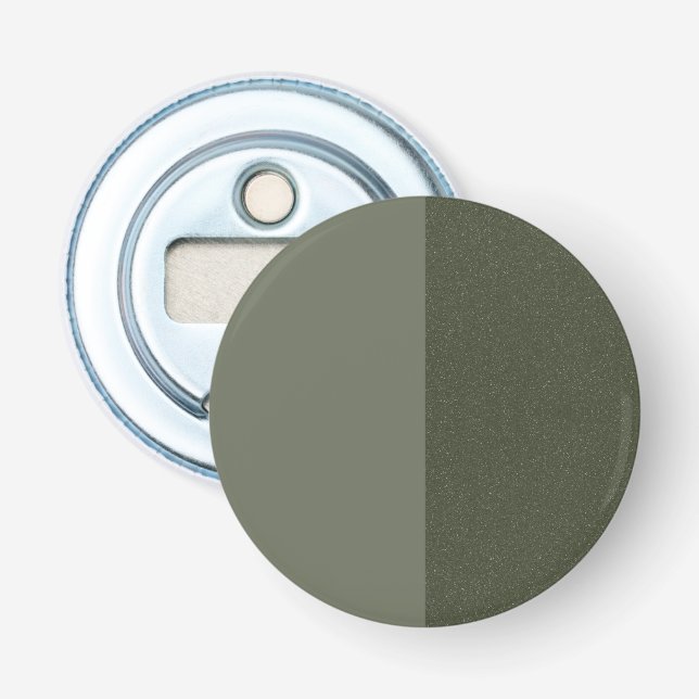 Split Moss Green Custom Button Bottle Opener (Front)
