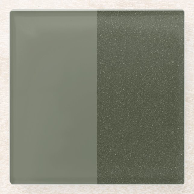 Split Moss Green Drink Coaster – Custom Design (Front)