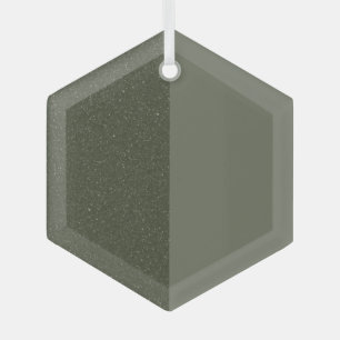 Split Moss Green Hexagon Ornament – Customizable