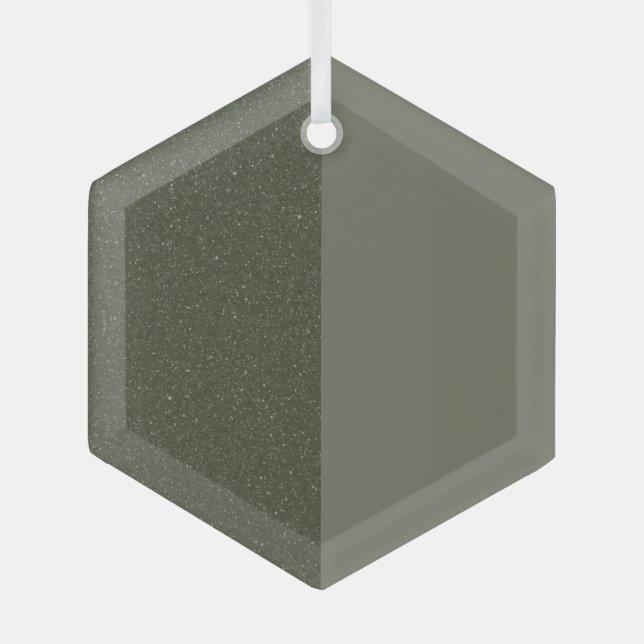 Split Moss Green Hexagon Ornament – Customizable (Front)
