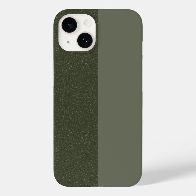 Split Moss Green iPhone 14 Case – Customizable (Back)